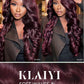 KLAIYI Black Cherry Loose Body Wave Pre Eeverything 13x4 Lace Frontal Wigs Human Hair Bye Bye Knots Glueless Ready to Wear and Go Wig with Face Framing Bangs Drawstring Pre Plucked Burgundy Wig 26Inch