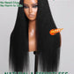 KLAIYI Yaki Straight Bye Bye Knots Glueless Wig 7x5 Precut Lace Front Wigs Human Hair Put On and Go Wigs for Beginners Pre Bleached Pre Plucked Pre Everything 3S Easy to Ready to Wear Kinky Wig 26Inch