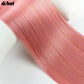 DÉBUT Long Straight Hair 6 Bundles 26 28 30 Inches High Temperature Fiber 300g for Full Head Synthetic Hair Weave Ombre Red to Pink