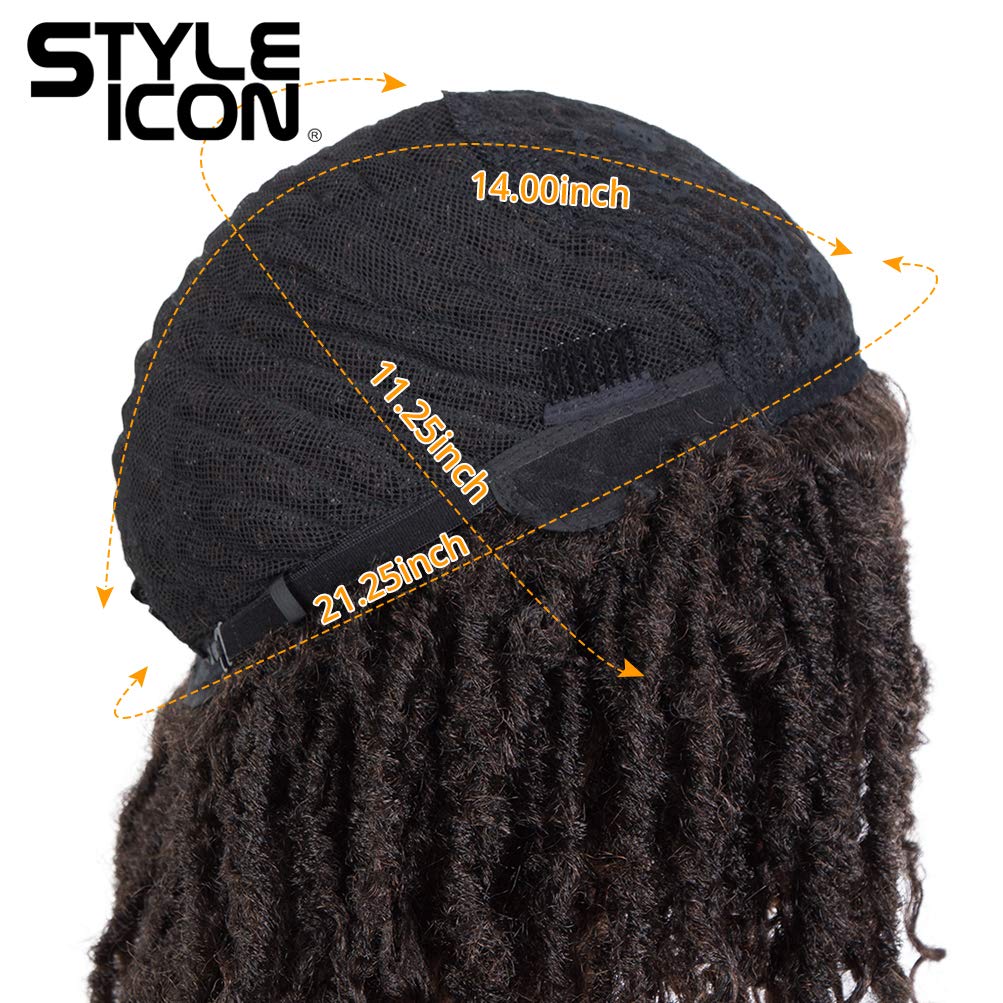 Style Icon Short Dreadlock Wig Twist Wigs for Black Women Short Curly Synthetic Wigs (Shoulder Length, T1B/30)