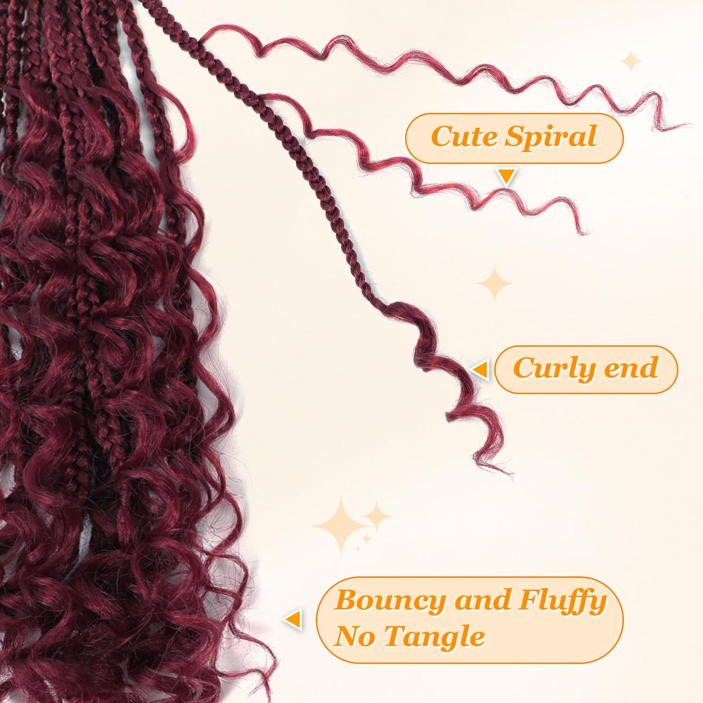 Yewell Goddess Box Braids Crochet Hair 12 Inch Boho Crochet Box-Braids With Curly Ends For Black Women,9 Packs Bohomian Box-Braid Pre Looped Box Braiding(12Inch 9Packs,BUG)