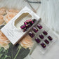 Short Square Press on Nails Fake Nails with Designs Glossy Purple Polka Dot Golden Star Pattern Acrylic Gel False Nail Kit Full Cover Reusable Artificial Stick on Nails for Women Manicure Decorations