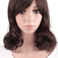 MapofBeauty Daily Use Side Bangs Medium Curly Wig (Dark Brown)