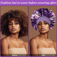 4PCS Silk Bonnet for Sleeping,Satin Bonnets Hair Wrap Cap for Black Women Men for Curly Hair,Elastic Wide Band Hair Bonnet Print Shower Cap for Sleeping (Black & Wine Red & Purple & Leopard Pattern)