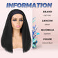 G&T Wig Yaki Straight Headband Wigs for Black Women Synthetic Yaki Headband Wig Long Kinky Straight Hair Wigs With Hair Band Attached 18 inch Full Machine Made None Lace Front Wig Natural Black Color