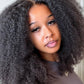 ISEE Women's Glueless 6x4 HD Lace Afro Kinky Curly Wig, 100% Unprocessed Brazilian Virgin Human Hair, 22 Inch