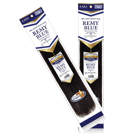 New Remy Yaky-Remy Blue 100% VIRGIN Human Hair Weave- Shed Free&Tangle Free (#1B, 14“ packs of 2)