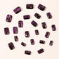 Short Square Press on Nails Fake Nails with Designs Glossy Purple Polka Dot Golden Star Pattern Acrylic Gel False Nail Kit Full Cover Reusable Artificial Stick on Nails for Women Manicure Decorations