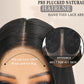 NOSTALGIA Black Wear and Go Glueless Wigs Straight Lace Front Wig Pre Cut Glueless Synthetic Layered Wig 24 Inch Middle Part Closure Wig For Women