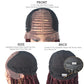 Knotless Cornrow Braided Wig For Black Women Soft Lace Micro Braiding Wig Baby Hair Box Braids Wigs Light Weight Curly Synthetic Braid Wig For Women (#1B/99JT-#Black/Deep WineT)