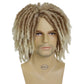 GNIMEGIL Synthetic Rasta Hair Mens Dreadlock Wigs Medium Length Colly Braided Wigs for Man Guys Fake Dreads Faux Loc Wig Ombre Blonde Wig