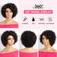 Rebecca Fashion Short Curly Human Hair Wigs for Black Women Side Part Cute Curly Bob Wig Brazilian Remy Non Lace Glueless Wigs Natural Looking Highlight Brown Black Mix Brown Color