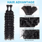 Human Braiding Hair Water Wave Bulk Human Hair 100g 24 Inch Curly Human Hair for Boho Braids Hair Extensions No Weft 2 Braids Per Pack Wet and Wavy Human Hair Braiding Hair Natural Color
