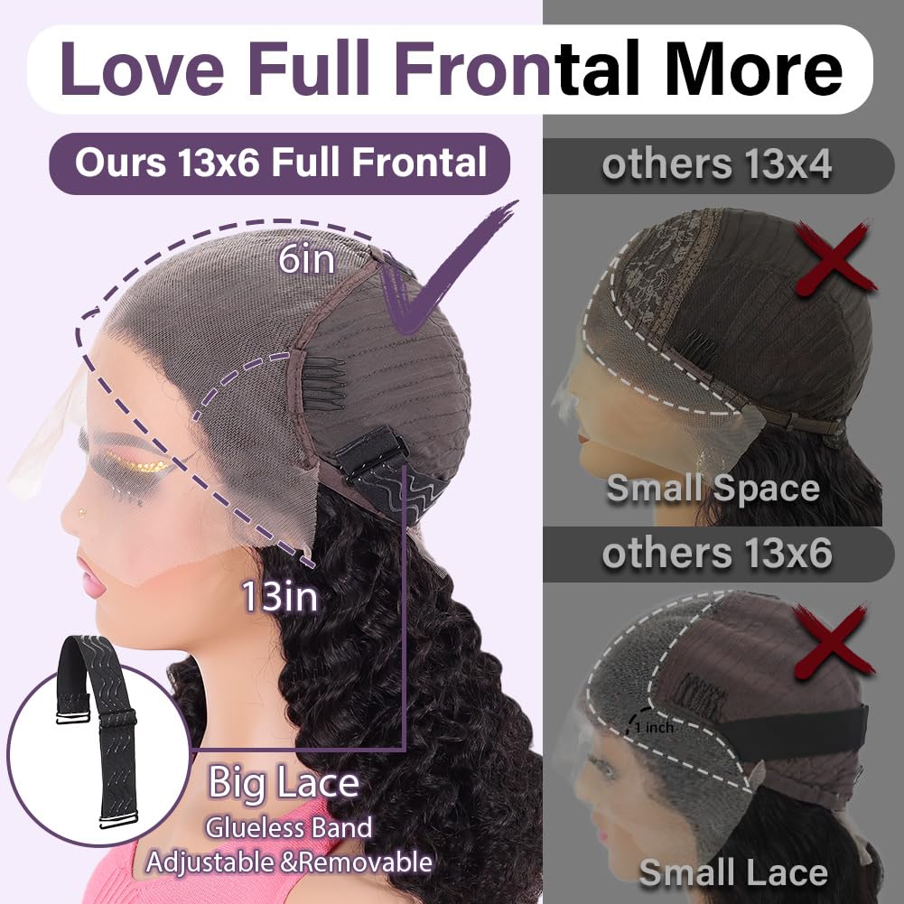 Hihmarm Ginger Bob Wig Human Hair Glueless 13x6 HD Deep Wave Lace Front Wigs Human Hair Pre Plucked Wet And Wave Wig 180 Density Orange Curly Lace Frontal Wigs For Black Women 18 Inch