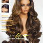 Sunber Ombre Highlight Brown Body Wave Human Hair Glueless Balayage Wigs Pre Cut 7x5 HD Lace Front with Elastic Drawstring 150% Density Put On and Go Pre Plucked Pre Bleached Invisible Knots 24Inch