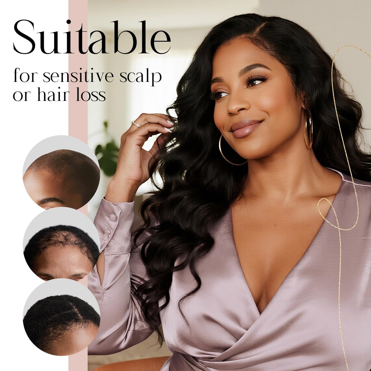 MYKURS Wig Grip Cap with Silicone Strip Non Slip, 2-in-1 Soft Wig Caps to Hold Wig in Place, Dark Brown 2 PCS