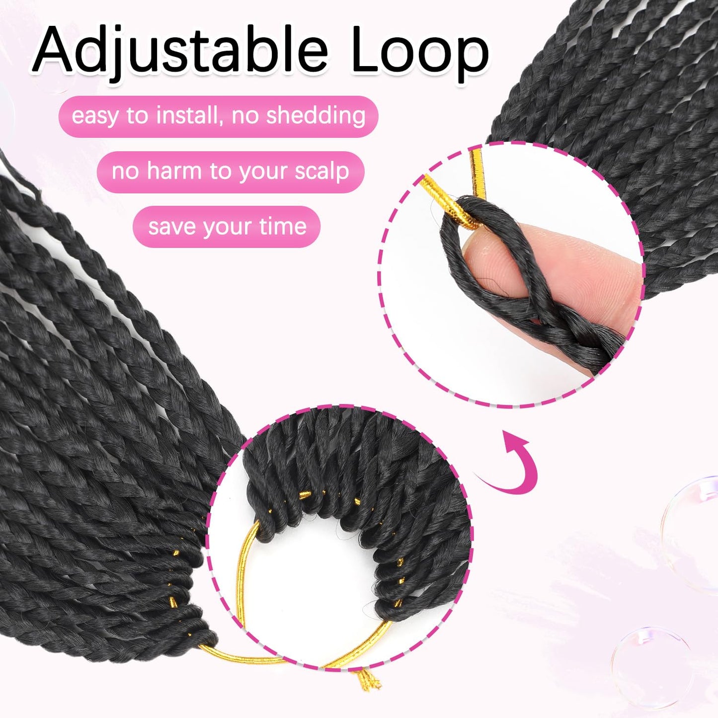 Boho Crochet Braids Human Hair Mixed Synthetic 14Inch 9 Packs Goddess Braids Pre looped Bohemian Braid Crochet Hair for Black Women (14Inch,1B)
