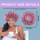 4PCS Silk Satin Bonnets for Black Women & Men - Elastic Wide Band Hair Wrap Cap for Curly Hair - Shower Cap for Sleeping (Black & Bean Paste Pink & Purple & Brown)