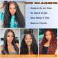 WPPIKK Wear and Go Glueless Wigs Human Hair Pre Plucked Pre Cut Brazilian Deep Wave Lace Front Wigs Human Hair 4x4 Lace Closure Wig for 4x4 Lace Black Color Women Glueless (30 Inch)