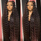 SISIFIRE 32 Inch Natural Curly Wave Lace Front Wigs for Women 13 * 4 Inch Heat Resistant Fiber Super Long Loose Curly Lace Wig with Baby Hair Synthetic Glueless Lace Front Wig for Daily Party Use