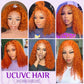 UCUVIC Wear And Go Glueless Wigs Human Hair Pre Plucked Pre Cut Curly 5x5 Deep Wave Bob Wig Human Hair Lace Front Closure Wigs For Black Women 200 Density Curly Wig Glueless Wear And Go Ginger 12 Inch
