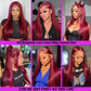 ROLKISA 99j Burgundy Lace Front Wigs Human Hair 34Inch 13x6 Lace Front Wigs Human Hair Straight Red 180% Density HD Lace Front Human Hair Pre Plucked Pre Cut Glueless Wigs Colored For Women