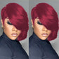 PangDongLai 10A Chic Elegent Pixie Cut Wigs for Black Women Model Length Light 99J Color Short Layered Pixie Cut Human Hair Wear and go Glueless Wigs With Bangs for Daily Use (light 99j)