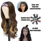 Colorful Queen Glueless Headband Wig Blonde Highlight Body Wave Headband Wigs for Women 26 Inch Long Wavy Wig Natural Looking Synthetic Heat Resistant Fiber Wig for Daily Party Use