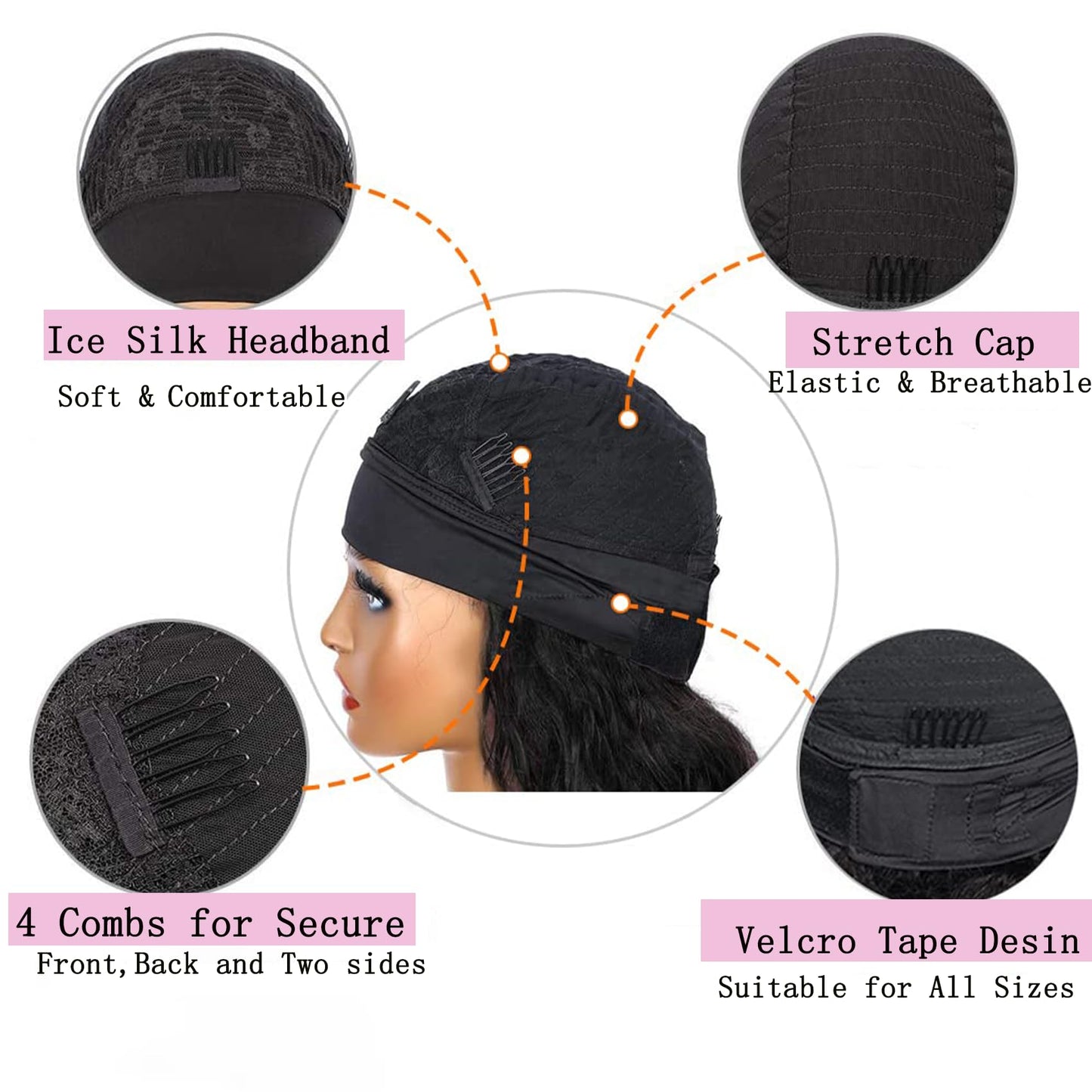 Semicaop Curly Headband Wig Human Hair 16 Inch Headband Wigs for Black Women Human Hair Glueless Wear and Go Human Hair Headband Wig Curly 150% Density Natural Black