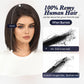 starluck Human Hair Wig Lace Front Wigs Real Human Hair Wigs For Women Side Part 13"*4" HD Lace Large Area Wig Natural Black 12 Inch Realistic and Resistant for Daily Party Use