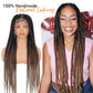 Lady Miranda Full Lace Jumbo Braided Wigs for Black Women Knotless Box Braid Wig with Baby Hair 32" Glueless Wigs Jumbo Box Braids Lace Front Synthetic Wig (1B/30/27)