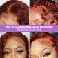 Punmasa 18 Inch Reddish Brown Curly Bob Wig Human Hair 13x6 Frontal Lace Wig 200% Density Lace Front Wigs Human Hair Pre Plucked Bob Wigs for Black Women 33#