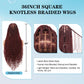 Olymei 360° HD Full Lace Knotless Braided Wigs for Black Women Boho Braided Wigs with Baby Hair Box Braid Wig Premium Synthetic Braid Lace Front Wig with Curly End Burgundy 36"
