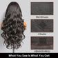 PYY 13x4 HD Lace Front Wig Human Hair, Body Wave Wig with Pre-Plucked Natural Hairline, 250 Density, Raw Human Hair Soft, Full, Glueless Wig for Women, 28 Inch Natural Color