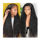 YruYptpaln Water Wave Lace Front Wigs Unice Hair Glueless Wigs Wet and Wavy Lace Front Wigs U Part Wigs for Graduation Ceremony(1A, 27.5 Inch)