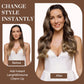 GOO GOO Clip in Hair Extensions Real Human Hair, Remy Human Hair Extensions Clip ins for Women, Natural Human Hair, 16inch 120g 7Pcs, 4/27/4 Balayage Chocolate Brown to Caramel Blonde