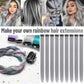 TOFAFA 22 inch Colored Hair Extensions Straight Hairpiece, Multi-colors Party Highlights Clip in Synthetic Hair Extensions for Girls Women Kids Favor Gift(10 PCS Grey)
