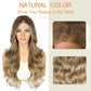 SAPPHIREWIGS Brown Lace Front Wigs Long Body Wave Pre-plucked Hairline Brown Wig with Ash Blonde Tips Synthetic Wigs for Women Heat Resistant Fiber Hair Daily Party Use 26inch