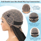 Olymei Full Lace Criss Cross Knotless Braided Wigs for Women Knotless Box Braid Wig Braided Lace Front Wigs with Baby Hair Premium Synthetic Natural Black Cornrow Braided Wigs 36"