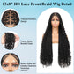 Olymei 13x8'' HD Lace Front Boho Braided Wigs Knotless Braided Wigs for Black Women Box Braid Wig Premium Synthetic Boho Braided Lace Front Box Braided Wig, Natural Black 36 Inch