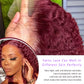 Punmasa 18 Inch Bob Wig Human Hair 13x6 Frontal Lace Wig 200% Density 99J Burgundy Lace Front Wigs Human Hair Pre Plucked Bob Wigs for Women 99J Deep Curly human hair