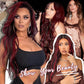 AISI HAIR Wig for Women, Long Wavy Brown Mixed Red Lace Hairline Middle Part Synthetic Heat Resistant Wig for Daily Party-26 Inch