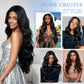 13x4 Body Wave Lace Front Human Hair 180% Density Human Wig with Body Hair HD Transparent Lace Front Wigs Natural Black Pre Plucked 100% Virgin Lace Frontal Human Hair Tangle Free for Women 30 inch
