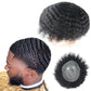 lumeng Mens Afro Curly Toupee Mans Wigs PU Cap Male Black Wigs 1B# Off Black 360 Man Weave Hair Unit for Men 100% Human Hair Kinky Curl Men Wave Patch Hairpiece 8x10inch