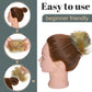 Hairro Human Hair Bun Hair Piece Remy Hair Bun Scrunchies Real Updo Hairpieces Wavy Stretchy Hair Bun Donot Elegant Chignon with Elastic Rubber Band Hair Accessory For Women 1PC 23g #613 Bleach Blonde