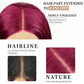 AISI HAIR Burgundy Mixed Rose Red Wig for Women, Long Wavy Lace Hairline Middle Part Synthetic Heat Resistant Wig for Daily Party-26 Inch