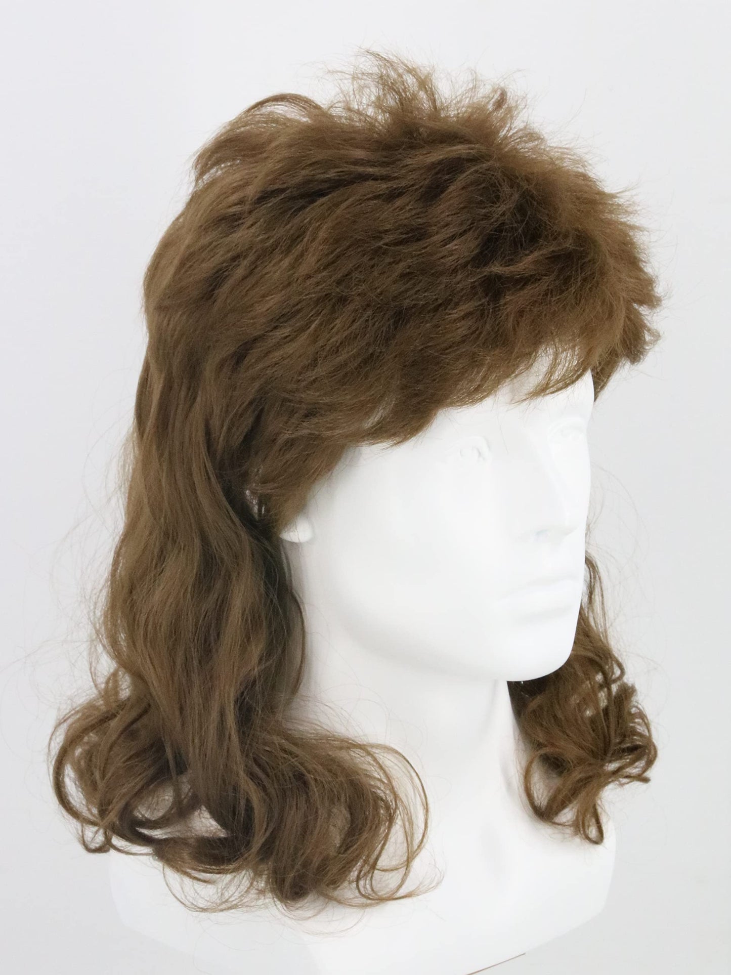 LeMarnia Men's Wig 80s Wig Brown Wave Mullet Wig Halloween Costume Fashion Wig Fancy Party Accessories Wig