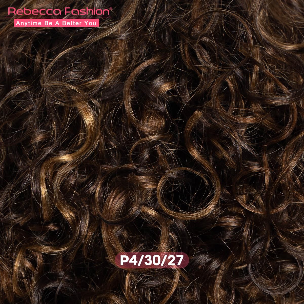 Rebecca Fashion Short Curly Human Hair Wigs for Black Women Side Part Cute Curly Bob Wig Brazilian Remy Non Lace Glueless Wigs Natural Looking Highlight Brown Blonde Color