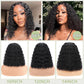 Eyefanniy Glueless Wigs Human Hair pre plucked Pre Cut Short Curly Bob Lace Front Wigs for Black Women 4x4 Lace Closure Glueless Wig with Elastic Band for Beginners 12 Inch