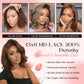 Afribye Brown Wig Human Hair 200% Density 13x6 Body Wave Lace Front Wigs Human Hair Pre Plucked Short Wigs for Black Women Glueless Frontal Wig Human Hair Loose Wavy 14 inch